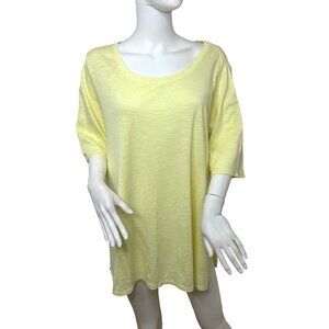 J. Jill Tunic Top Yellow XL Pima Cotton Scoop Neck T-Shirt Casual Work Travel